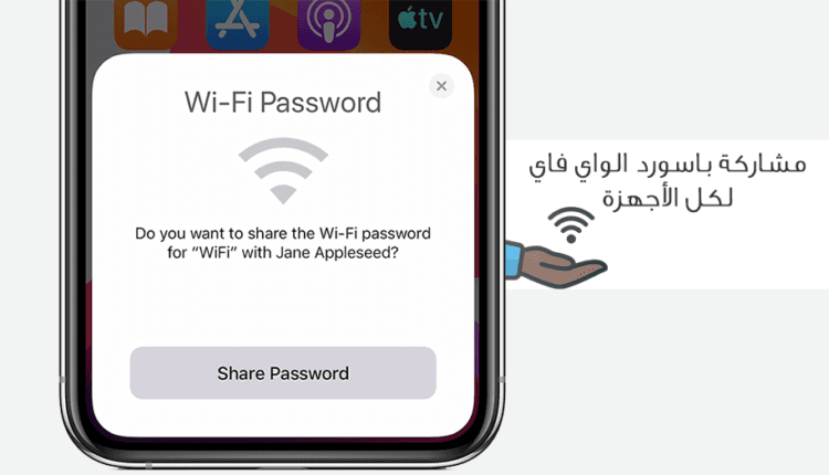 دليل مشاركة باسورد الواي فاي لكل الأجهزة