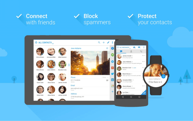 Contacts+ تطبيق قوائم الاتصال