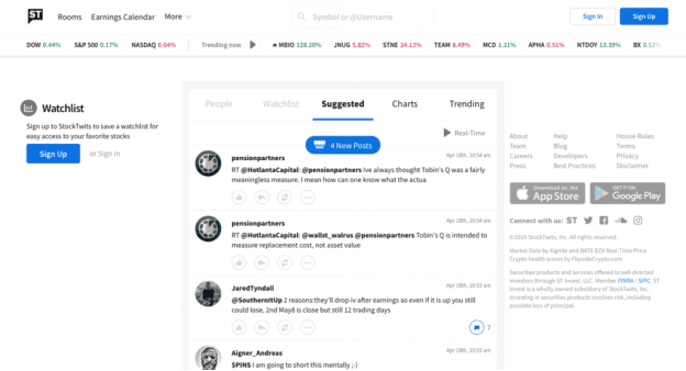 تطبيق Stocktwits الاستثمار في اسهم عالمية