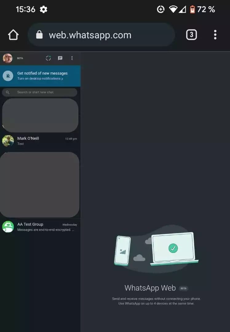 ميزة تشغيل واتساب على جهازين بنفس الرقم