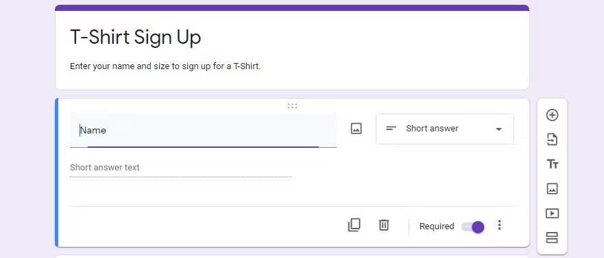 إضافة السؤال في Google Forms