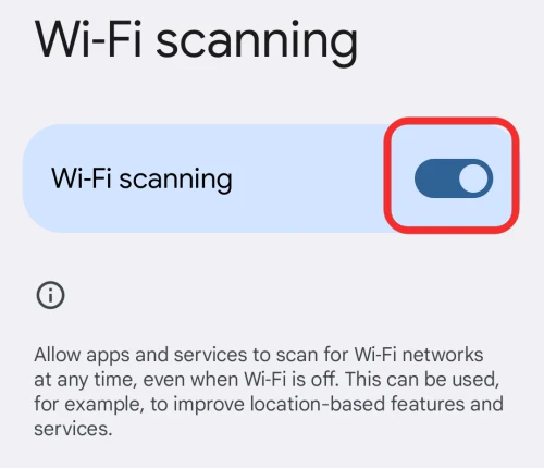 تشغيل خاصية فحص Wi-Fi