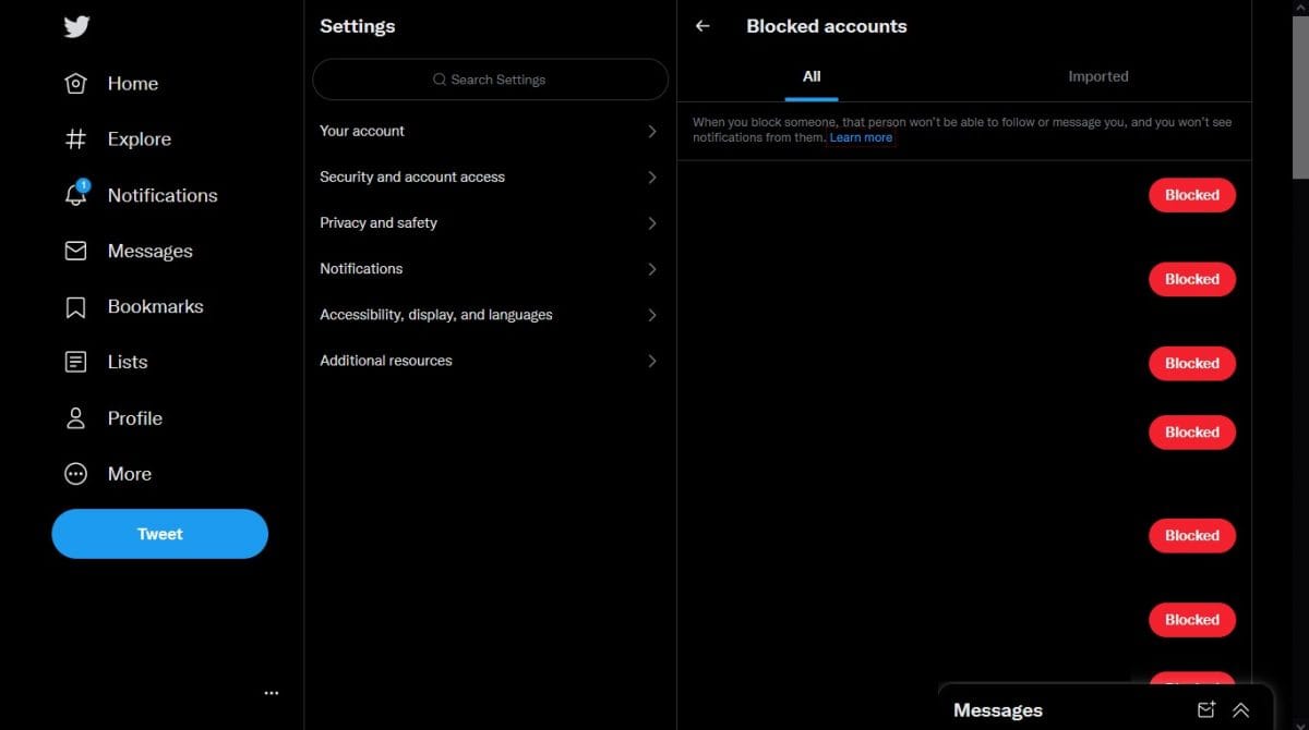 مدقق قائمة الحظر لدى تويتر