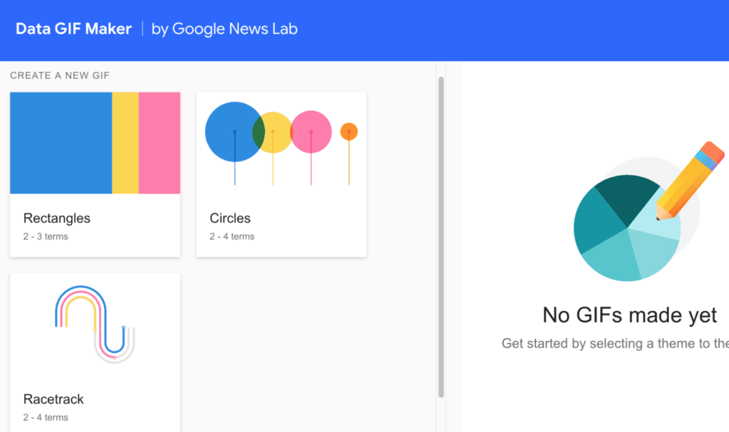 تصميم الرسوم البيانية Data GIF Maker Google