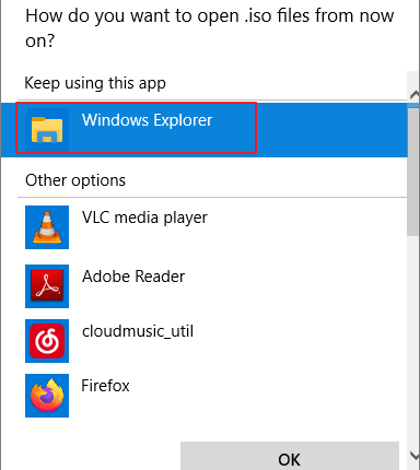 فتح الايزو بواسطة مستكشف الملفات