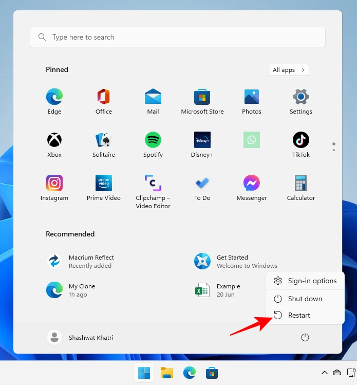 استعادة ويندوز 11 على الكمبيوتر