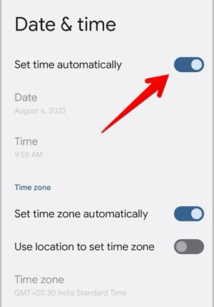 ضبط توقيت الجهاز