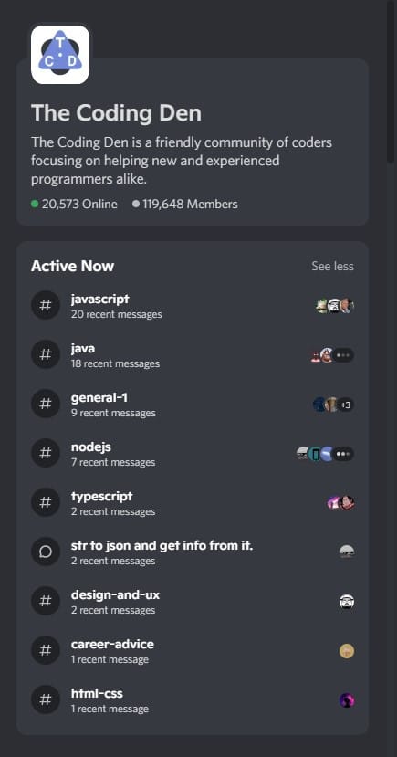 سيرفر المطورين The Coding Den