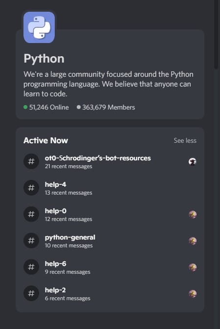 سيرفر ديسكورد لمبرمجي البايثون