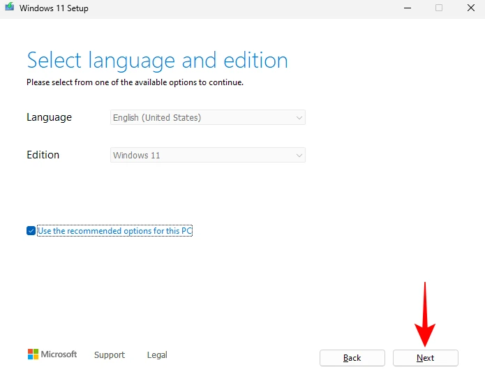 اختيار لغة نظام التشغيل