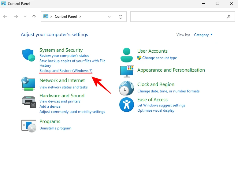 اعدادات النسخ الاحتياطي ويندوز 11