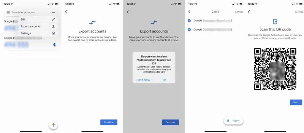 طريقة نقل Google Authenticator إلى هاتف جديد 