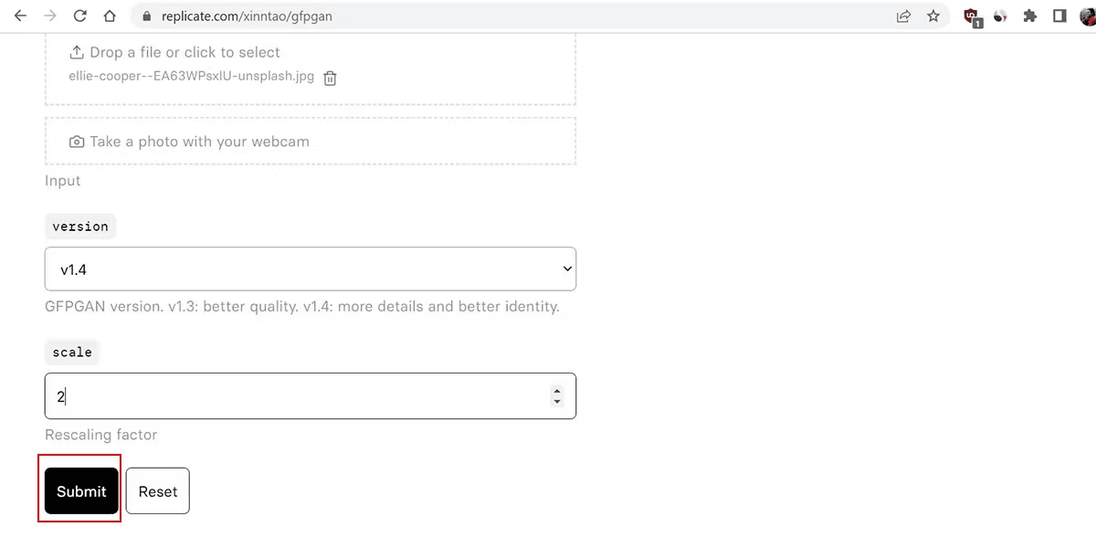 تعديل حجم الصور GFPGAN