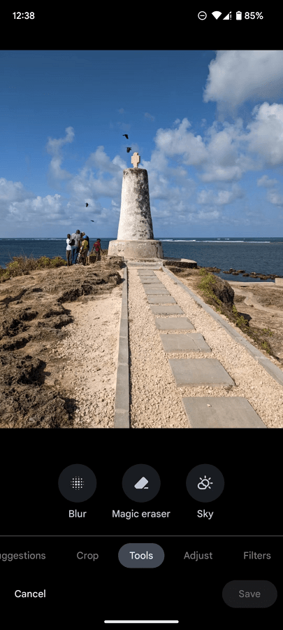 حذف العناصر من صورة Google Magic Eraser