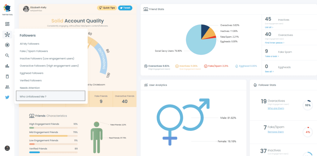 معرفة من الغى متابعة تويتر circleboom 