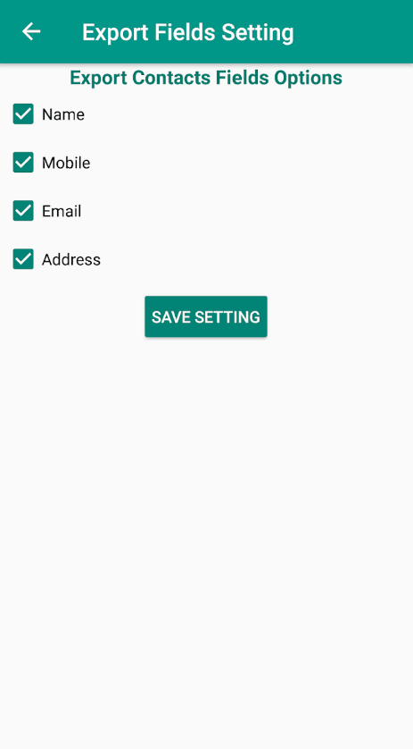 تصدير جهات الاتصال excel 