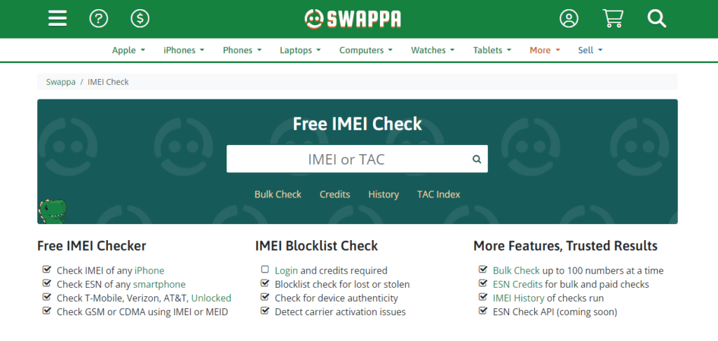 موقع فحص رمز IMEI