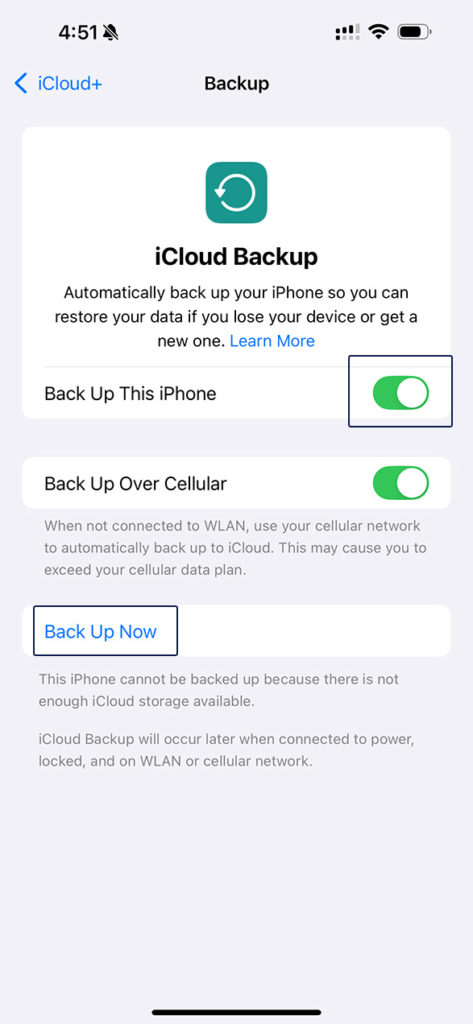 النسخ الاحتياطي على ايفون iOS