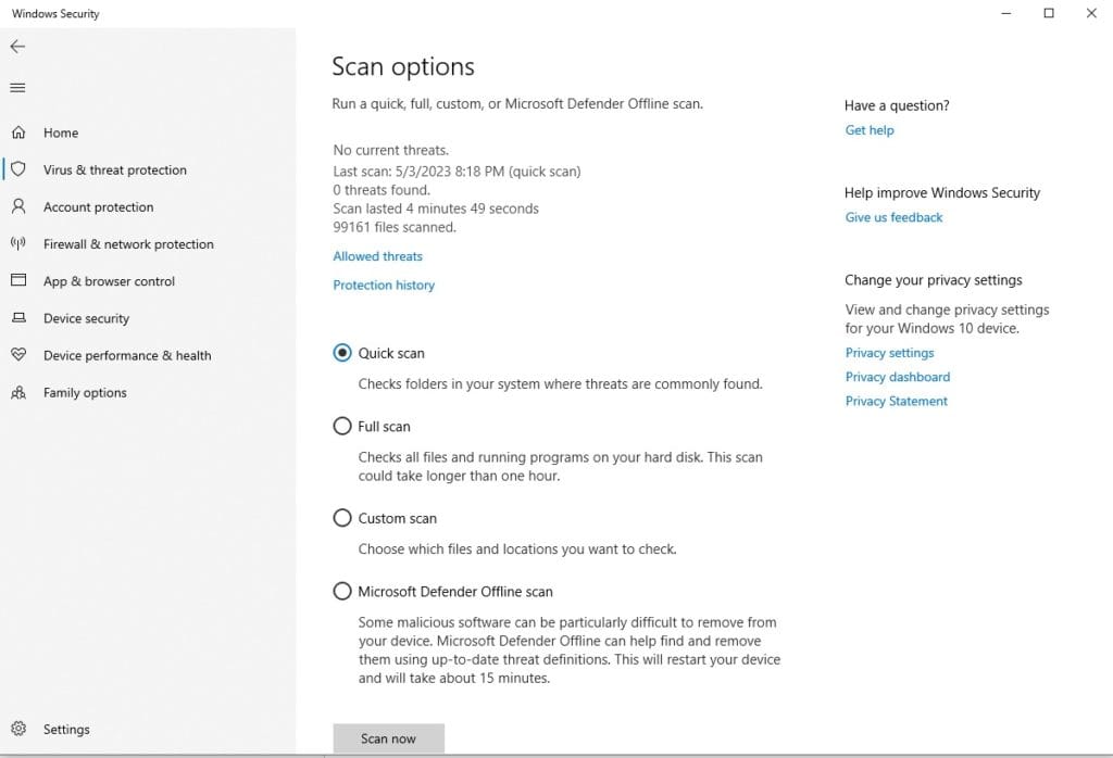 فحص الهارد ديسك من الفيروسات على ويندوز