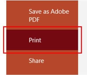 خيار الطباعة "طباعة (Print)"