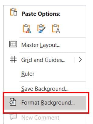 خيار تنسيق الخلفية (Format Background) من خدع البوربوينت للتحكم بالخلفية