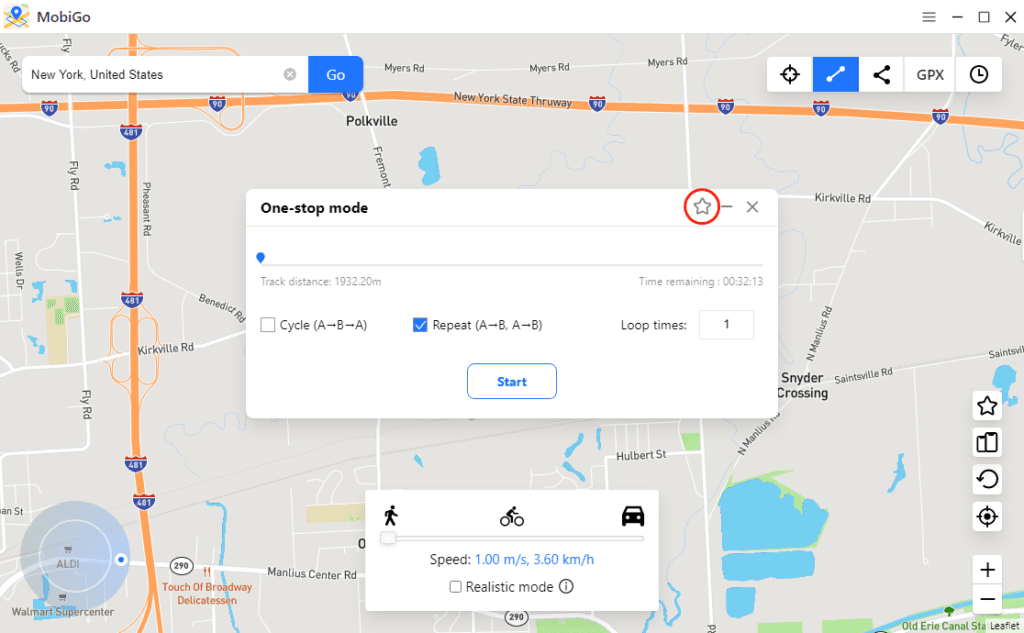 تغير الموقع في ios MobiGo 