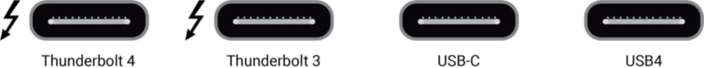 منفذ thunderbolt 4 و منفذ usb-type-c