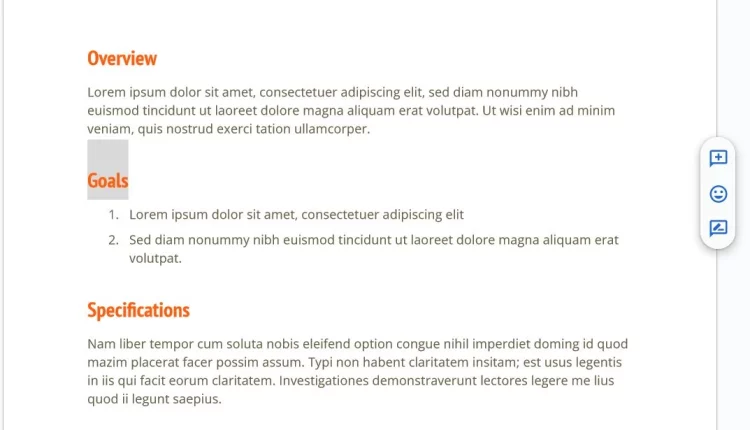 لقطة شاشة توضح شكل قالب مقترح مشروع في قوقل Docs