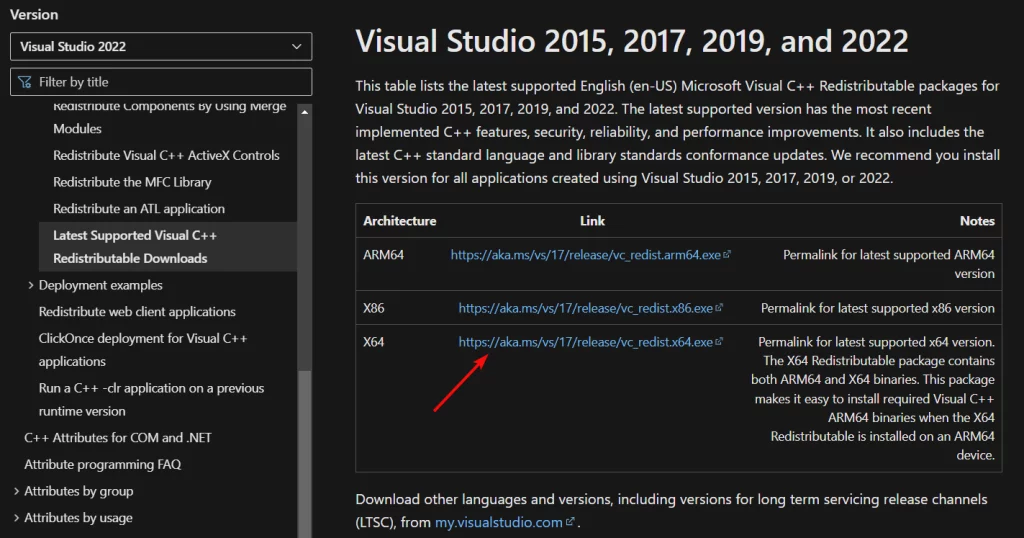 تثبيت تثبيت حزمة Visual C++ لإصلاح مشكلة الخطأ 1935