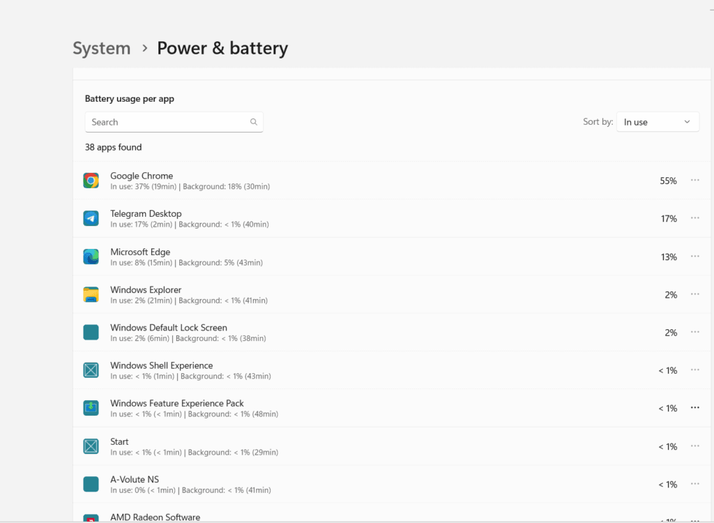 قفل التطبيقات التي تستهلك طاقة البطارية
