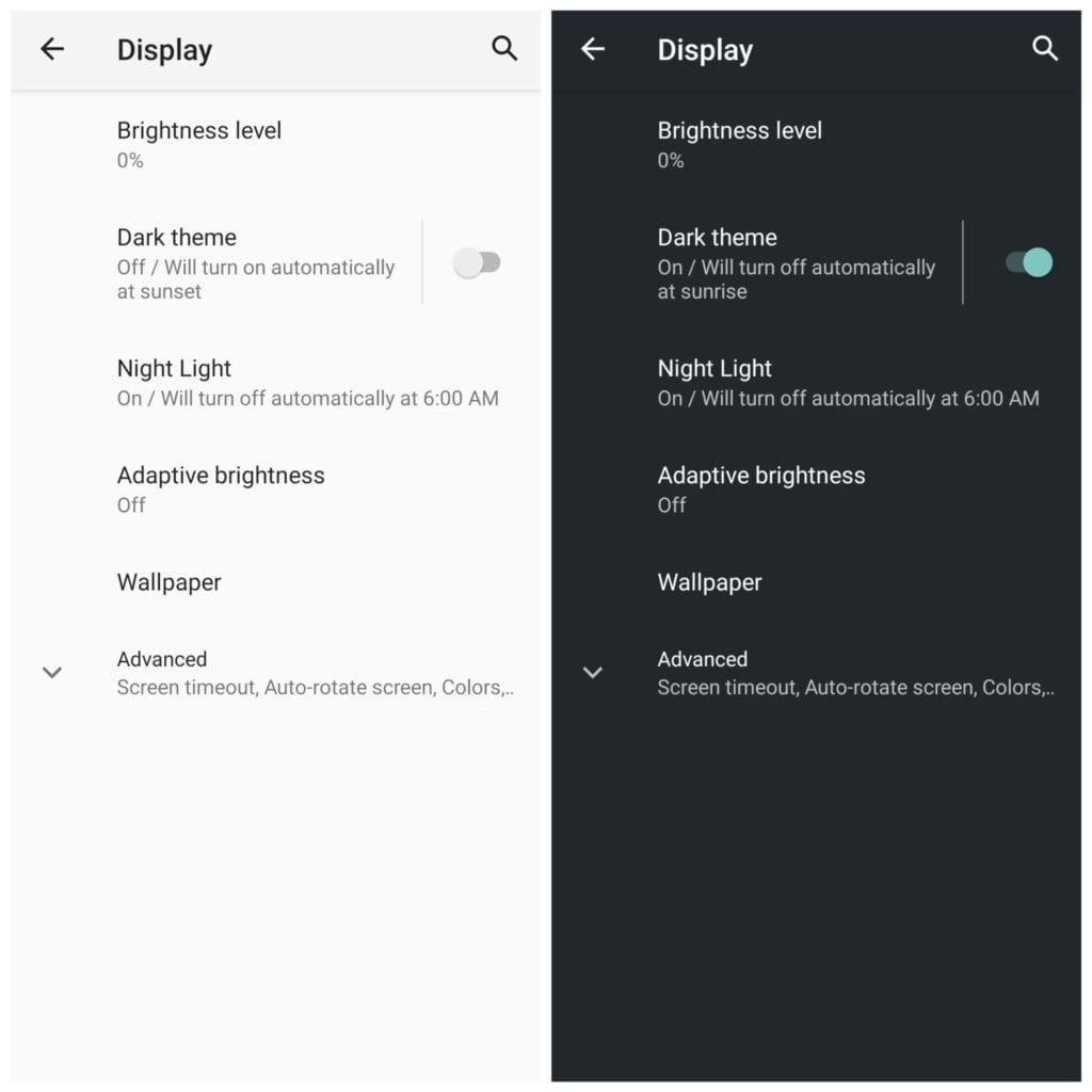 تقليل فرص احتراق الشاشة عن طريق تشغيل الوضع الداكن