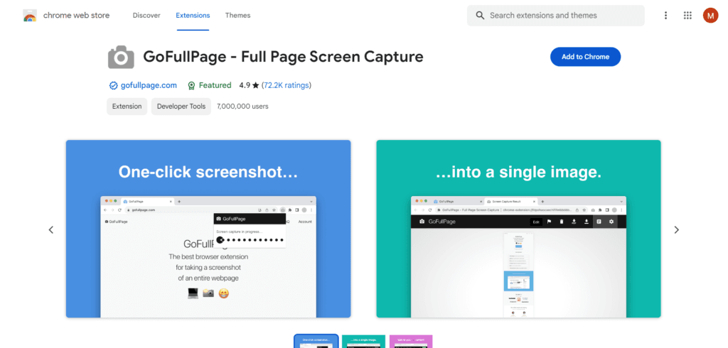 كيفية تصوير لقطة شاشة قابلة للتمرير على متصفح كروم