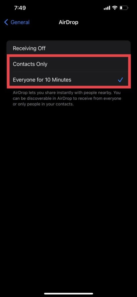 تمكين خيار مشاركة الملفات مع الأجهزة الأخرى