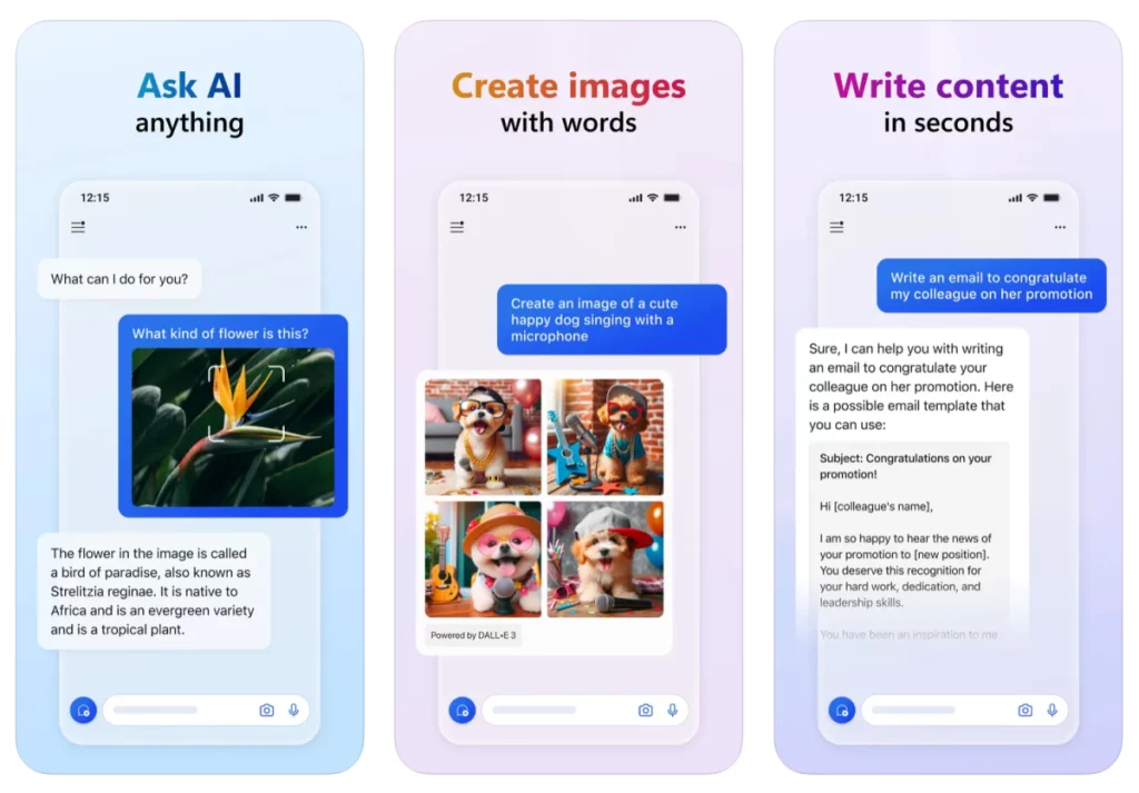روبوت Copilot للذكاء الاصطناعي على الهاتف الذكي