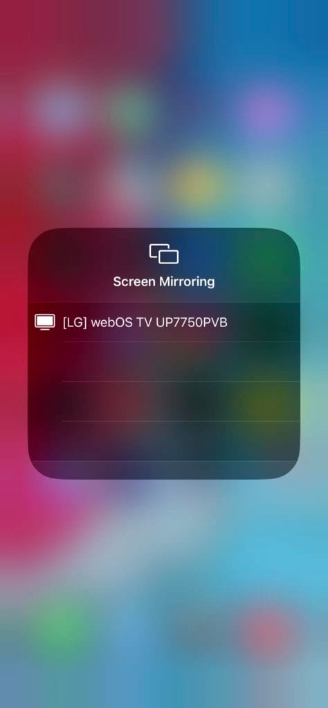 اختيار الجهاز الذي تريد مشاركة الشاشة عليه