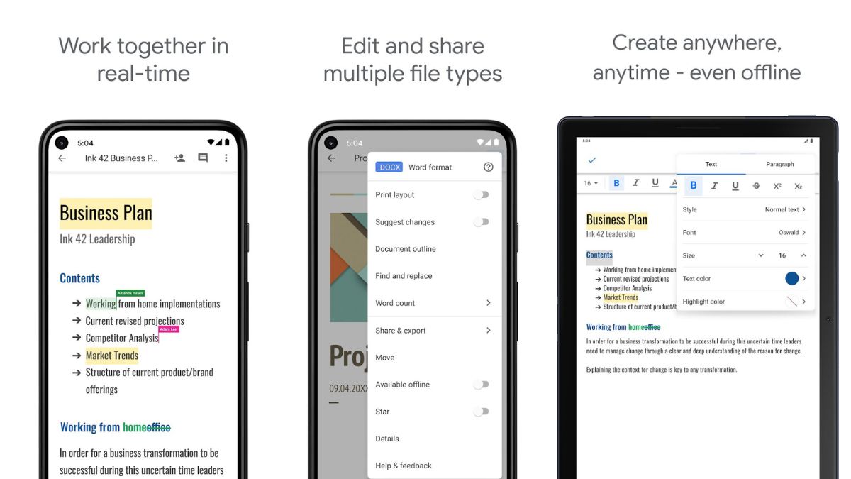تطبيق Google Docs