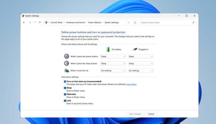 خاصية Windows Fast Startup