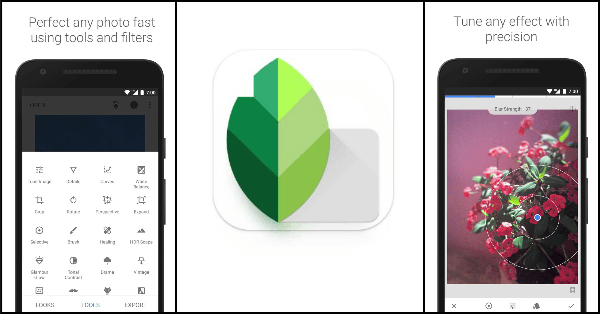 تطبيق Snapseed لوضع علامة مائية على الصورة