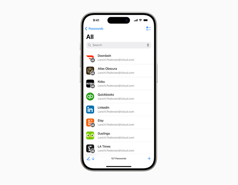 تطبيق آبل Passwords