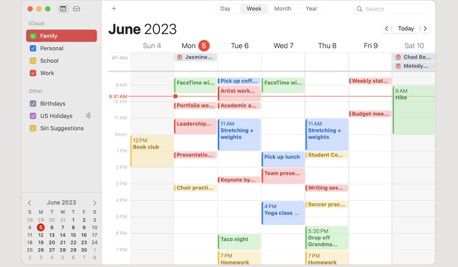 تقويم Apple Calendar
