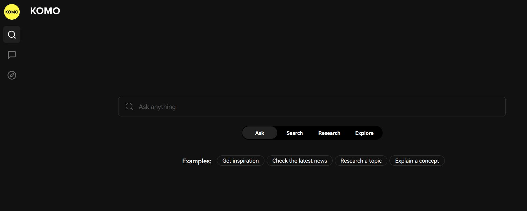 محرك بحث Komo