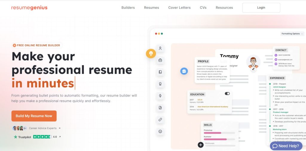 موقع Resume Genius