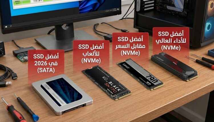 أفضل SSD في 2026: دليل اختيار (NVMe & SATA)