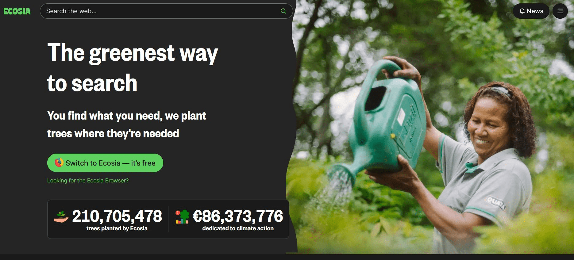 محرك بحث Ecosia