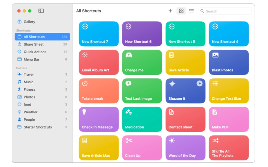 تطبيق Shortcuts للماك