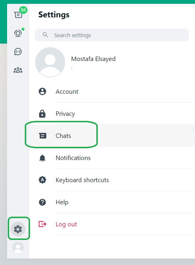 اعدادات المحادثة واتساب ويب