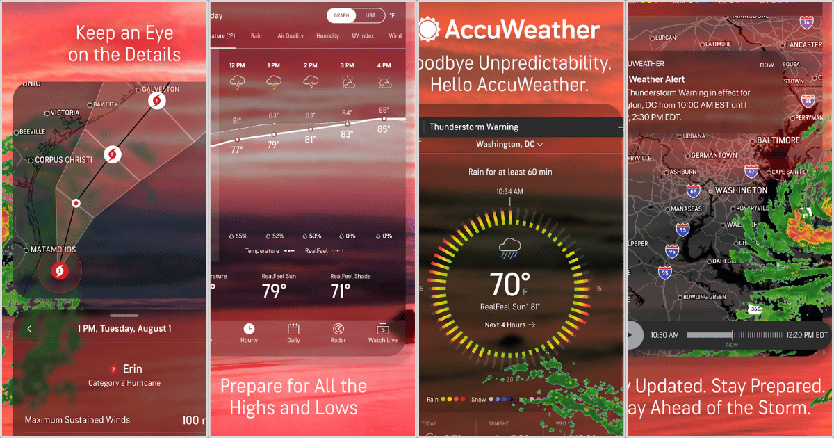 افضل تطبيقات الطقس المجانية AccuWeather