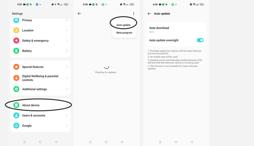 اعدادات تحديث الهاتف تلقائياً اندرويد