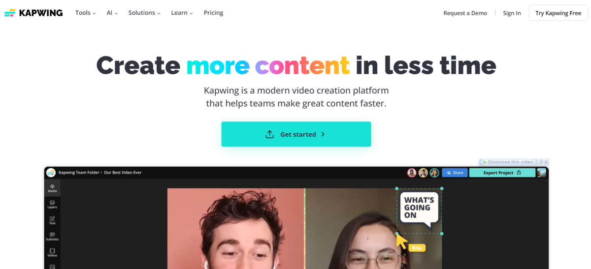 Kapwing لحذف العلامة المائية من الصور