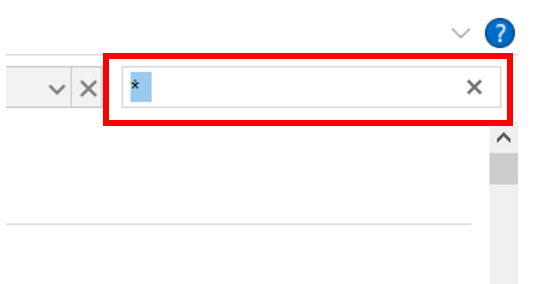 "*" في شريط البحث